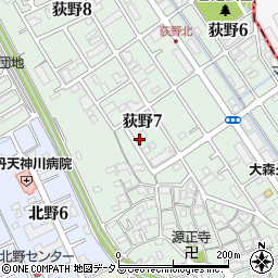 兵庫県伊丹市荻野7丁目25周辺の地図