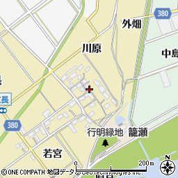 愛知県豊川市柑子町川原周辺の地図