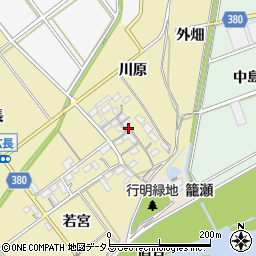 愛知県豊川市柑子町（川原）周辺の地図