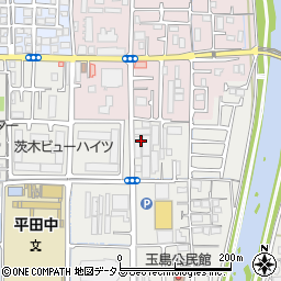 大阪府茨木市平田2丁目周辺の地図