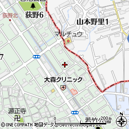 兵庫県伊丹市荻野4丁目67周辺の地図