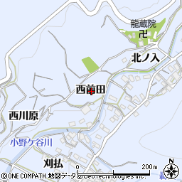 愛知県西尾市西幡豆町西前田周辺の地図