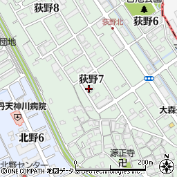 兵庫県伊丹市荻野7丁目24周辺の地図