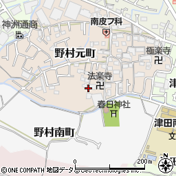 大阪府枚方市野村元町周辺の地図