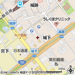 愛知県豊川市牛久保町城下57-4周辺の地図
