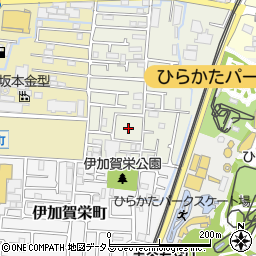 大阪府枚方市伊加賀寿町14周辺の地図