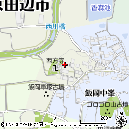 京都府京田辺市飯岡西原周辺の地図