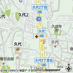 大阪王将川西久代店周辺の地図