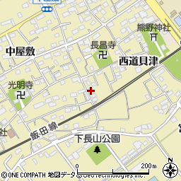 愛知県豊川市下長山町西道貝津13周辺の地図