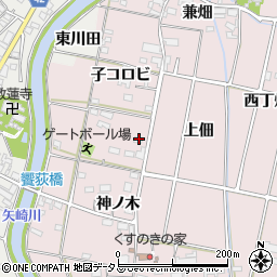 愛知県西尾市吉良町饗庭子コロビ48周辺の地図