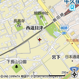 愛知県豊川市下長山町西道貝津64-2周辺の地図