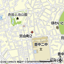 大阪府豊中市宮山町2丁目11周辺の地図