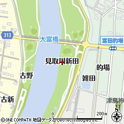 愛知県西尾市吉良町富田見取川新田周辺の地図
