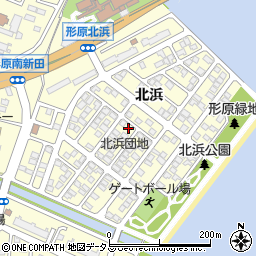 愛知県蒲郡市形原町北浜周辺の地図