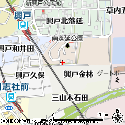 京都府京田辺市興戸南落延25-19周辺の地図