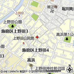 兵庫県姫路市飾磨区上野田周辺の地図