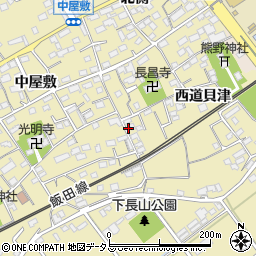 愛知県豊川市下長山町西道貝津13-5周辺の地図