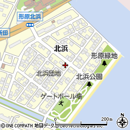 愛知県蒲郡市形原町北浜15-11周辺の地図