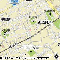 愛知県豊川市下長山町西道貝津15周辺の地図