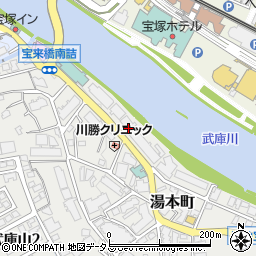 兵庫県宝塚市湯本町周辺の地図
