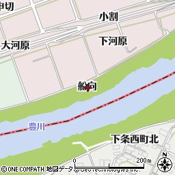 愛知県豊川市院之子町船向周辺の地図