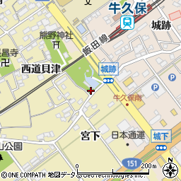 愛知県豊川市下長山町西道貝津83-4周辺の地図