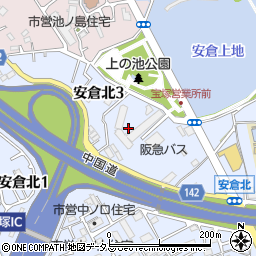 兵庫県宝塚市安倉北3丁目周辺の地図