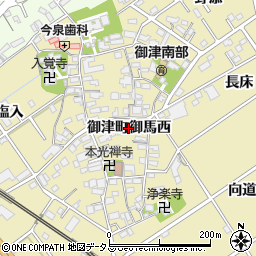 愛知県豊川市御津町御馬（西）周辺の地図