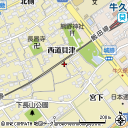 愛知県豊川市下長山町西道貝津66-7周辺の地図