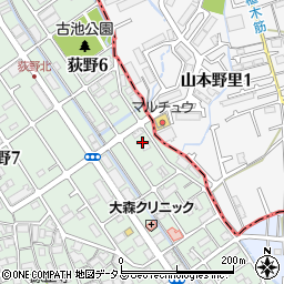 兵庫県伊丹市荻野4丁目60周辺の地図