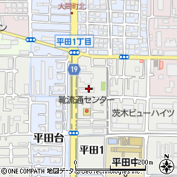大阪府茨木市平田1丁目2周辺の地図