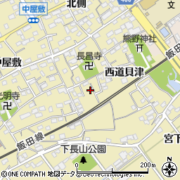 愛知県豊川市下長山町西道貝津17周辺の地図