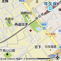 愛知県豊川市下長山町西道貝津80-4周辺の地図