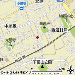 愛知県豊川市下長山町西道貝津14周辺の地図