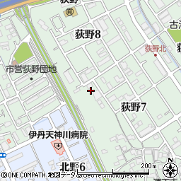 兵庫県伊丹市荻野7丁目41周辺の地図