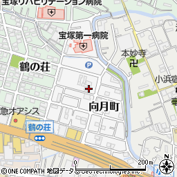 兵庫県宝塚市向月町周辺の地図