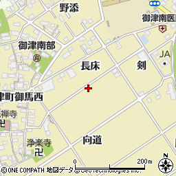 愛知県豊川市御津町御馬向道104周辺の地図