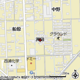 愛知県西尾市一色町対米洲田周辺の地図