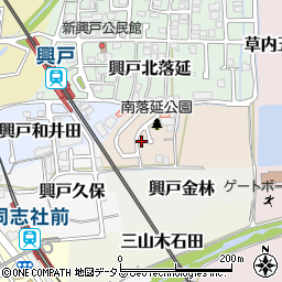 京都府京田辺市興戸南落延25-23周辺の地図