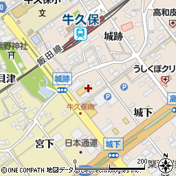 愛知県豊川市牛久保町城跡22周辺の地図