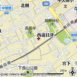 愛知県豊川市下長山町西道貝津54周辺の地図