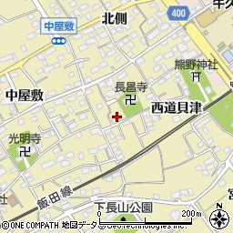 愛知県豊川市下長山町西道貝津19周辺の地図