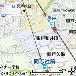 京都府京田辺市興戸和井田23-20周辺の地図