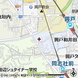京都府京田辺市興戸和井田45周辺の地図