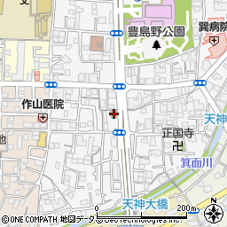 ローソン池田天神二丁目店周辺の地図