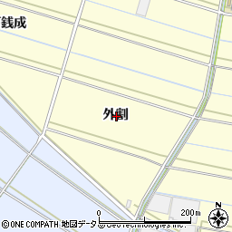 愛知県西尾市一色町中外沢外割周辺の地図