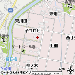 愛知県西尾市吉良町饗庭子コロビ38周辺の地図