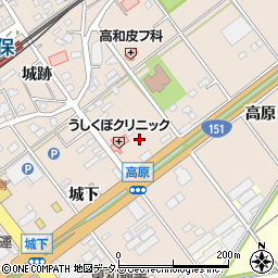 愛知県豊川市牛久保町高原周辺の地図