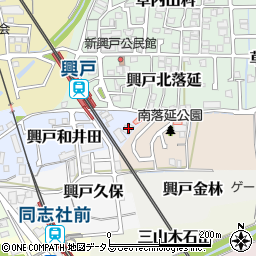 京都府京田辺市興戸和井田1周辺の地図