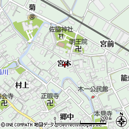 愛知県豊川市御津町下佐脇宮本周辺の地図